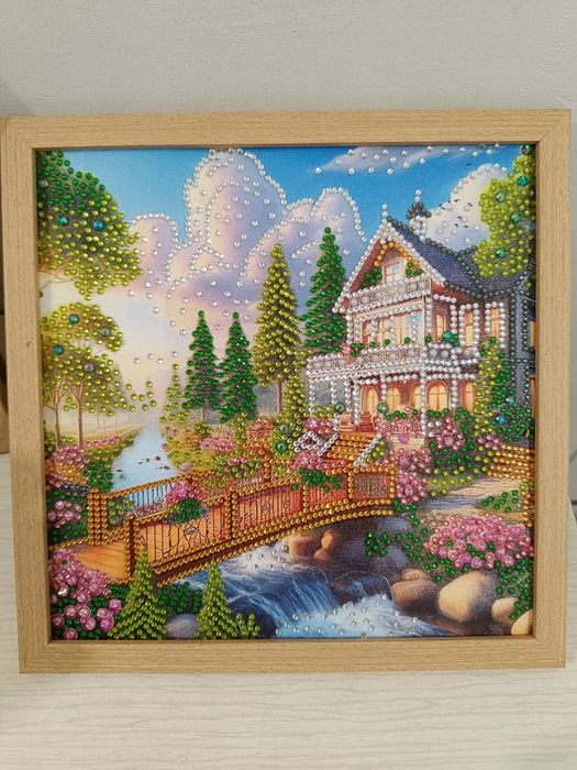 Диамантен гоблен 25 х 25 см готов изработен в рамка