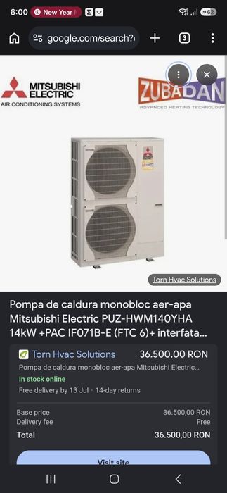 Vand Pompa de Caldura Mitsubishi Zubadan