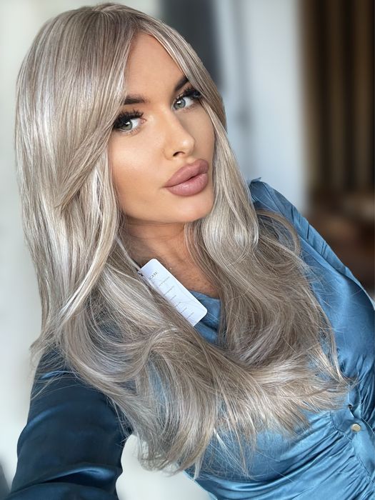 Peruca semi naturala blond rece suvite premium