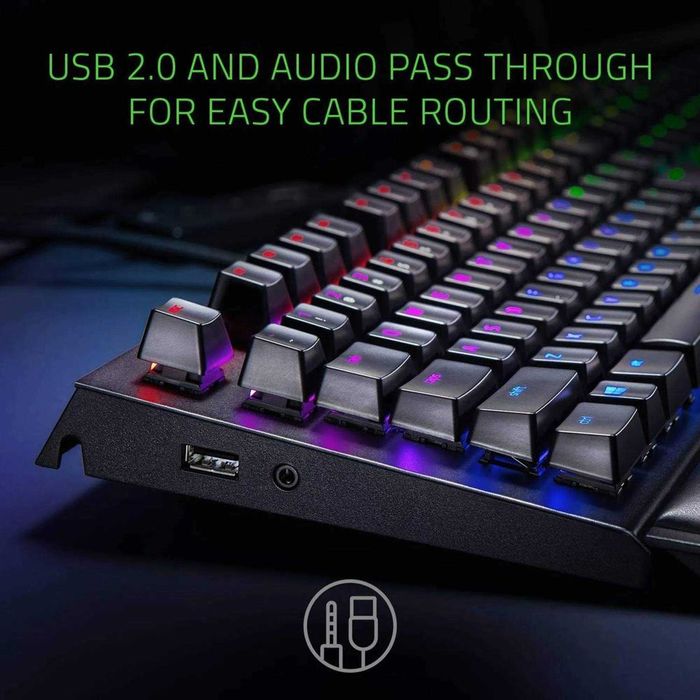 Tastatura Gaming Mecanica Razer BlackWidow Elite, Chroma RGB, taste multimedia, switch Green clicky Noua Sigilata