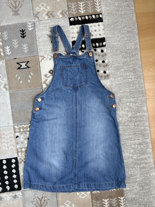 Rochie salopeta de blugi denim eleganta