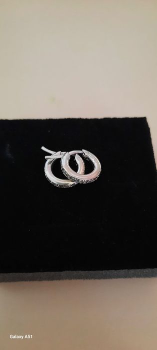 Cercei aur alb 18k