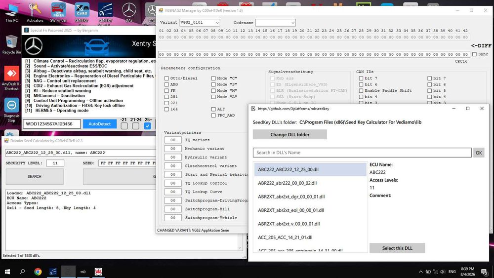 Tester diagnoza Mercedes VCI 6, C6, DoIP, Wifi + SSD 512Gb cu Xentry Cars 03.2026, DTS Monaco, Vediamo, EPC WIS ASRA, Starfinder Sedkey