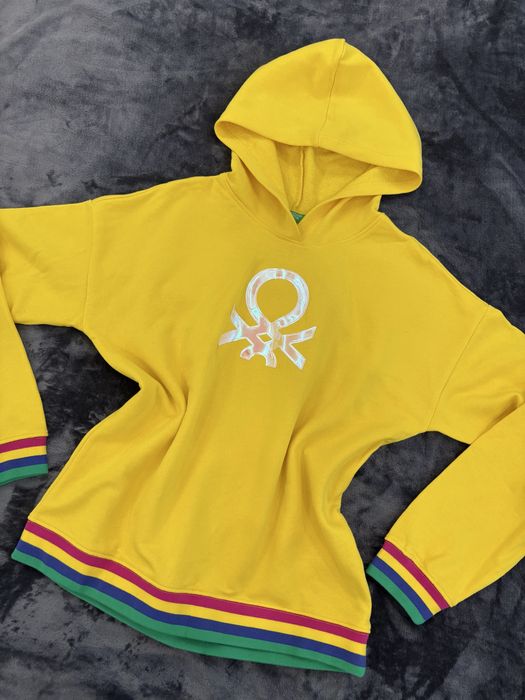 Benetton жълт суичър с качулка