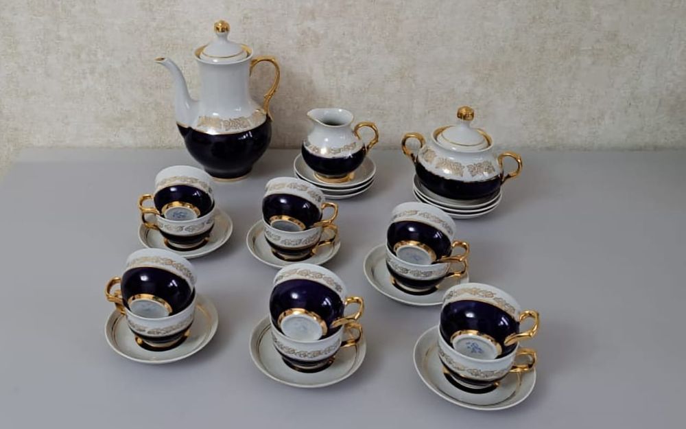 Чайные сервизы, кофейные. Кобальт