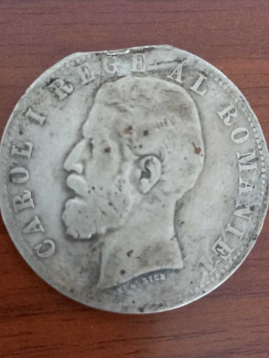 Titlu: Monedă veche 5 Lei 1883 – Carol I – argint