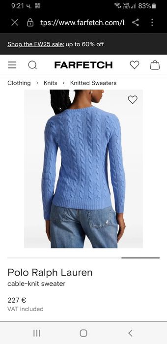 POLO Ralph Lauren Cable Wool / Knit  M  ОРИГИНАЛ! Дамски Пуловер