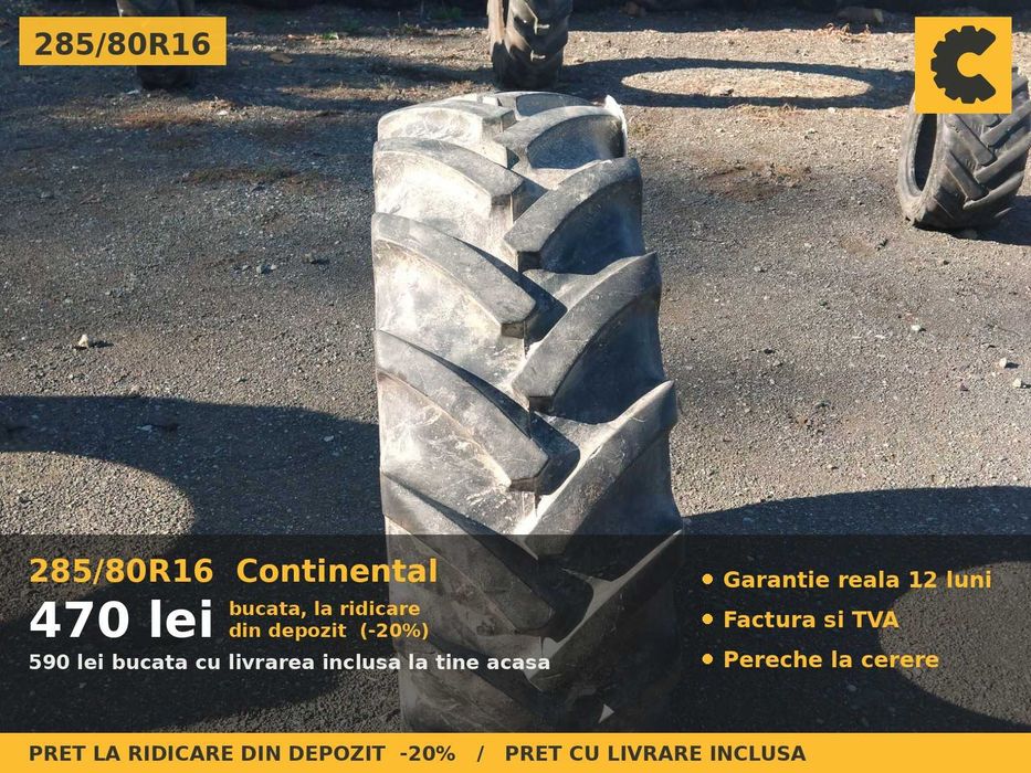Anvelope Cauciucuri 285/80R16 285/80 R16 285 80 R16 2858016 Continental Incarcator Buldo si Industrial SH Second Hand VERIFICATA Garantie 1 An