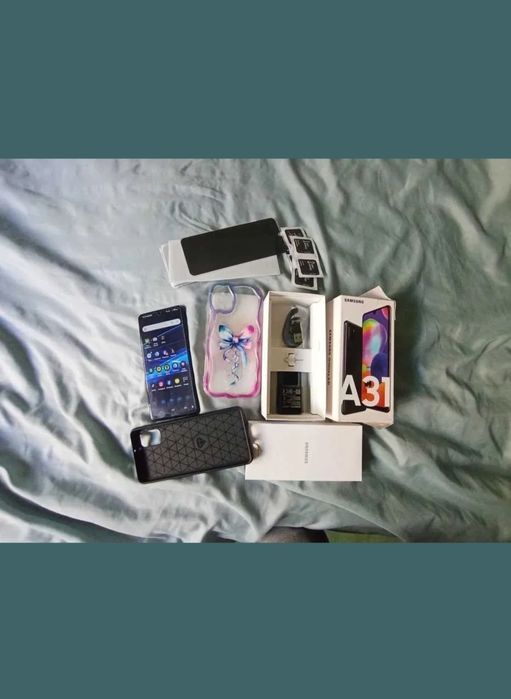 Pachet Complet: Telefon Samsung Galaxy A31 +2 Huse +5 Folii+Incarcator