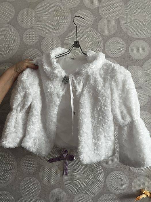 ажурный фартук для девочек, шубка-накидка, кофта на весну