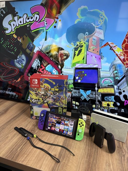 Прошитая Nintendo Switch Oled Limited Edition Splatoon, ULTRA 512Gb