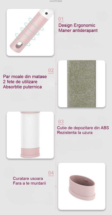 Perie Electrostatica, Curatare Blana, Scame - Haine si Tapiterii - ROZ