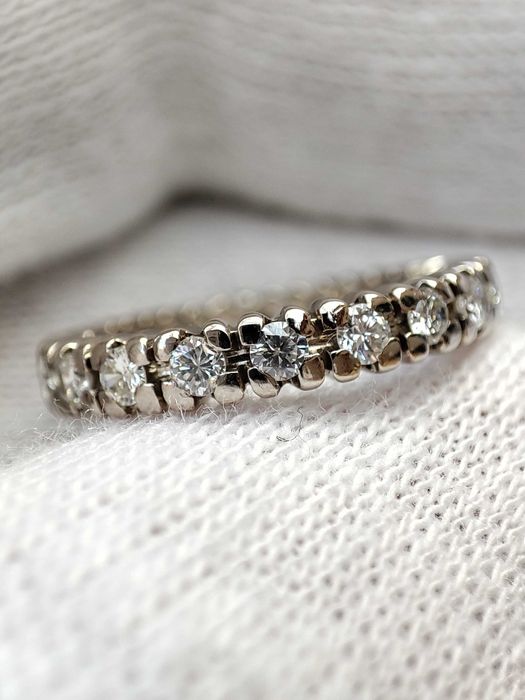 Inel Aur Alb 18K Cu Diamante Full Eternity Memory Diamant