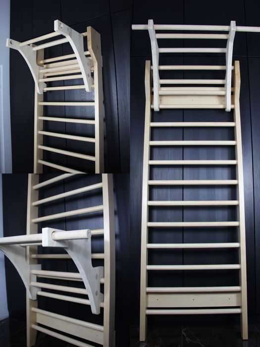 Spalier de gimnastică din lemn de paltin masiv, realizat manual