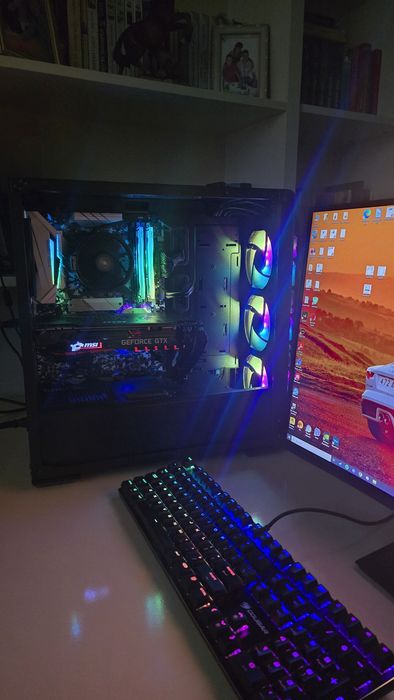 Gaming setup: Геймърски компютър + asus tuf 2k 165Hz монитор + Windows 11 Pro + Клавиатурата, мишка и mousepad(RGB)
