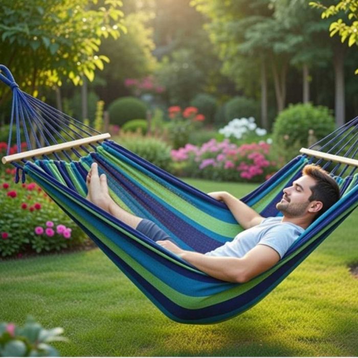 Хамак XXL с възглавница и чанта — максимален комфорт до 250 кг