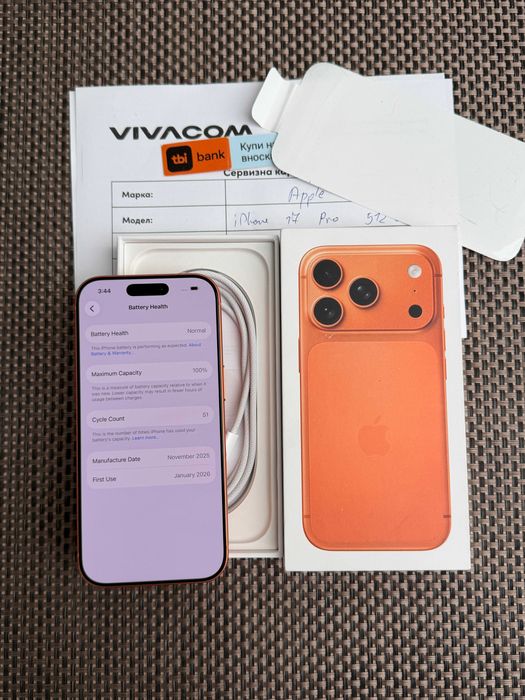 НОВ! 512gb! 24мес гар! iPhone 17 Pro Лизинг от 49€ /мес Cosmic orange