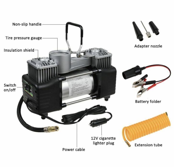 Двуцилиндров Компресор за гуми 12V / 628-4x4