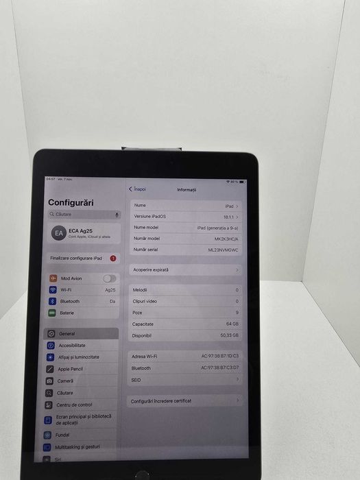 Ipad Generatia  a9-a 2021 (Ag25 Belvedere B.40929)-Garantie 2 Ani!