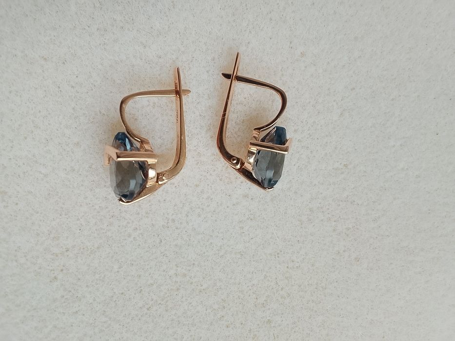 Серьги 585*серая шпинель