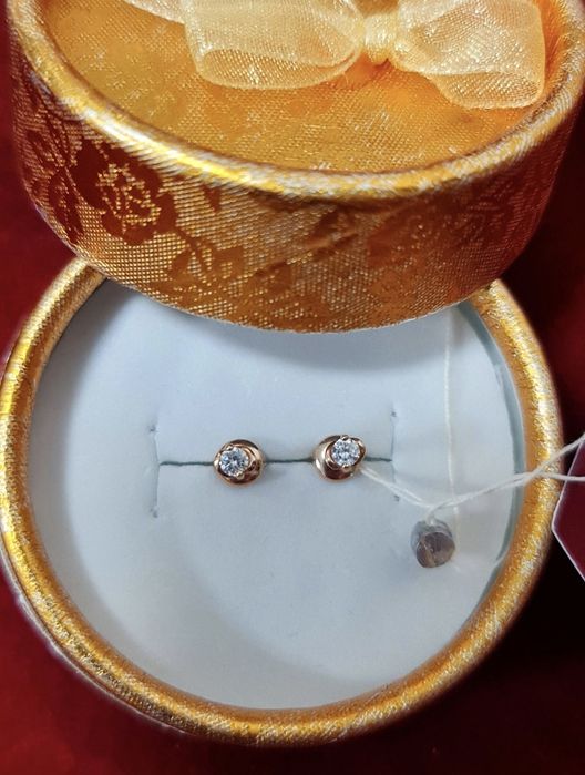 Новые детские золотые серьги