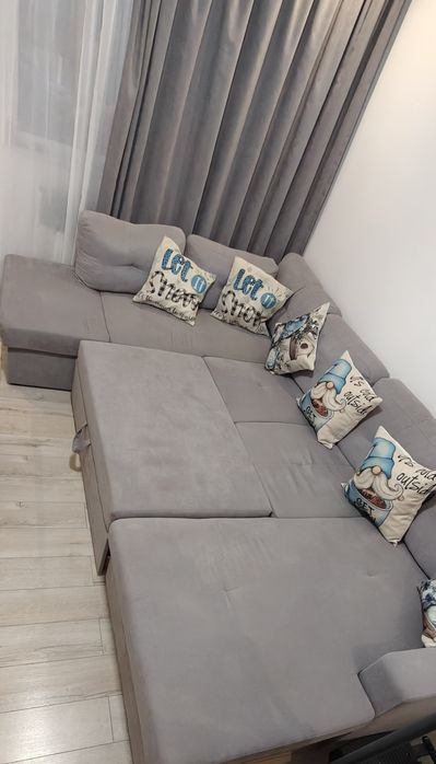 Colțar U extensibil gri