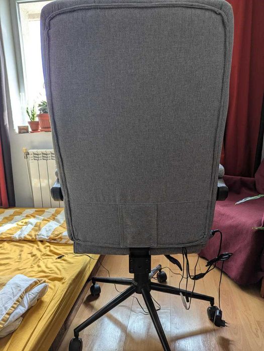 Vinsetto Scaun de Birou Reclinabil și Încălzit cu 6 Puncte de Masaj și 5 Moduri, Gri