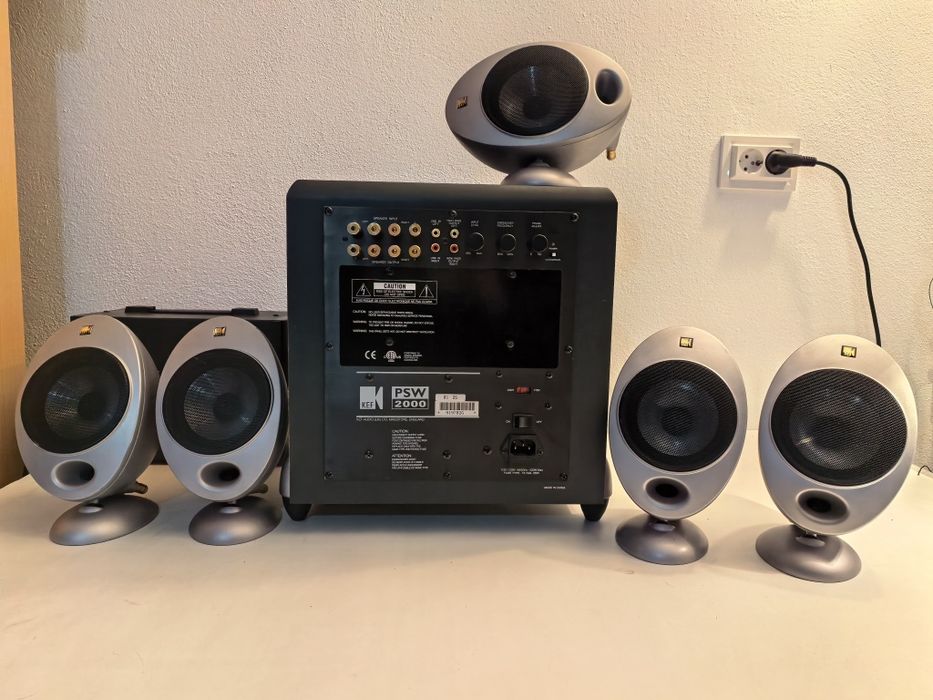 Boxe Kef HTS 2001 si subwoofer PSW 2000 sateliti