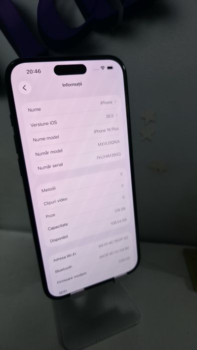iPhone 16 Plus 5G 128GB Baterie:100%.Preṭ fix!