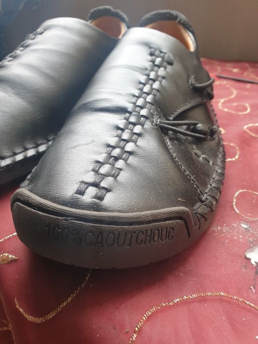 Уникални кожени обувки тип еспадрили  41 номер