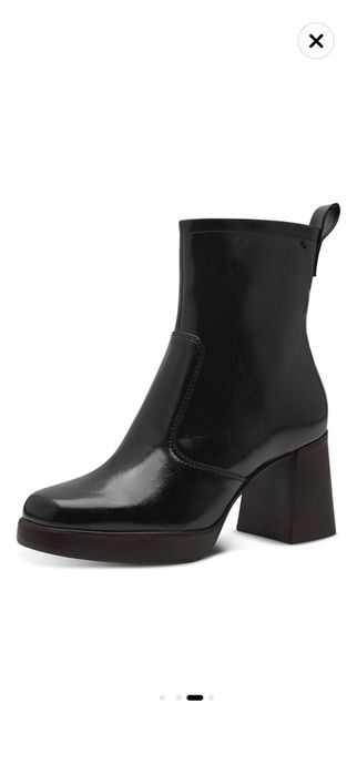 Tamaris Ghete din piele ecologica cu aspect masiv, Negru, 37