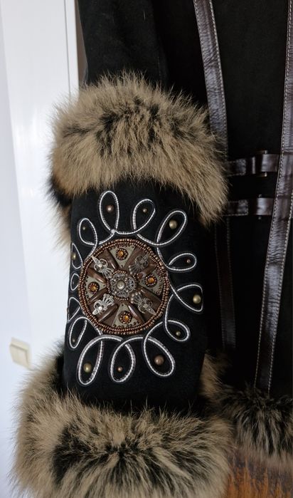 Palton din piele si blana naturala M-L