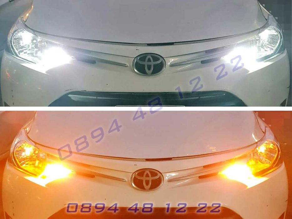 LED DRL Универсални Дневни Светлини Крушки Мигачи Лед Бяло BA15S