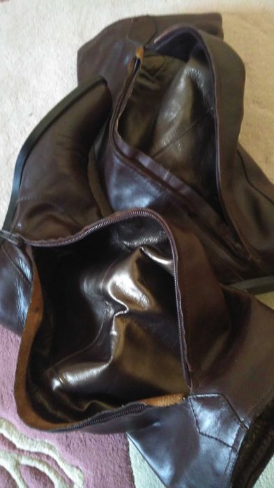 Cizme piele naturala maron, 37, aprox. 23,5 cm, Rochita neagra, 40