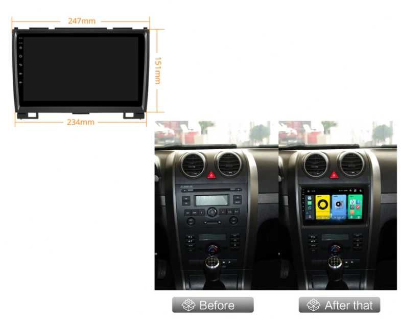 9-инчова мултимедия за Great Wall Hover H5 (2011–2016) Подарък камера