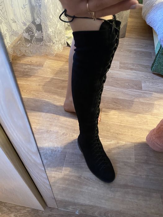 Продам замшевые ботфорты