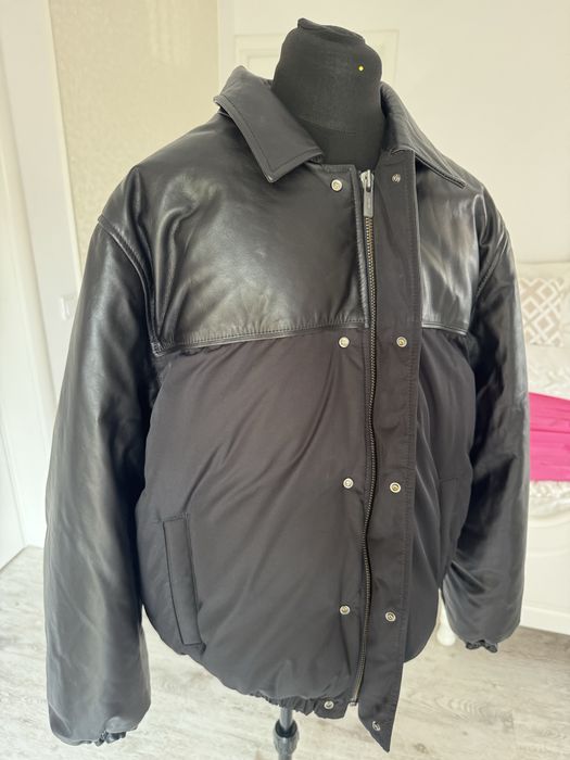 Calvin Klein Studio Leather Nylon Puffer Jacket - Style 40EM674