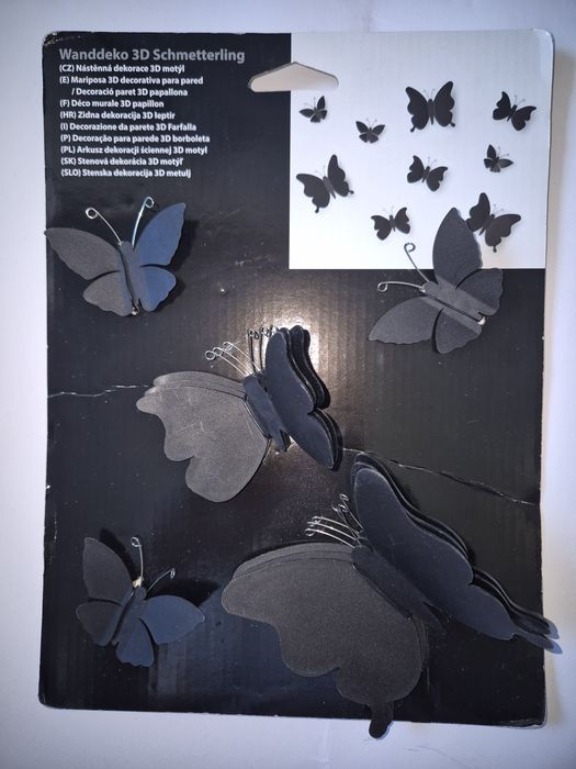 Fluturi decorativi care se lipesc, rezistenti din plastic