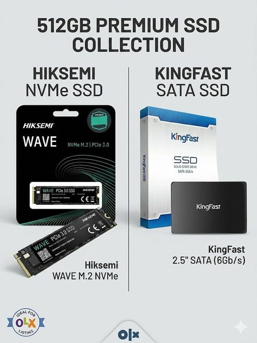 SSD 512GB NVMe / SATA KingFast HIKSEMI для ПК / ноутбука