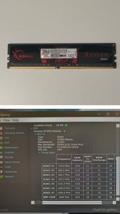 SSD Gigabyte/Kingston, RAM DDR4