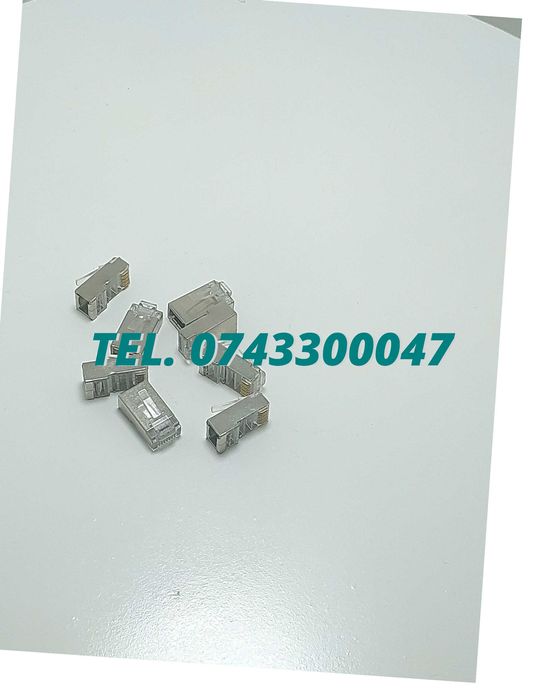 Set 10 Buc Mufa Retea Metalica Ecranata 8p8c Stp Rj 45 Pentru Ftp Sf