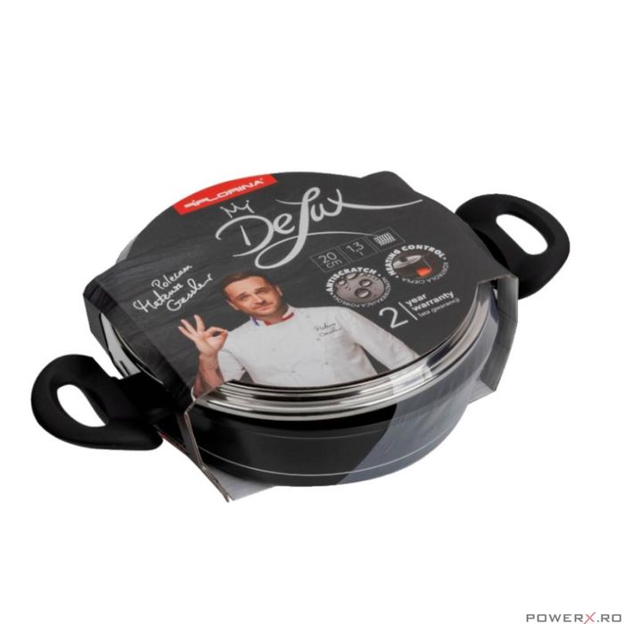 Oala joasa din aluminiu forjat, cu capac, 20cm, 1.3L, invelis