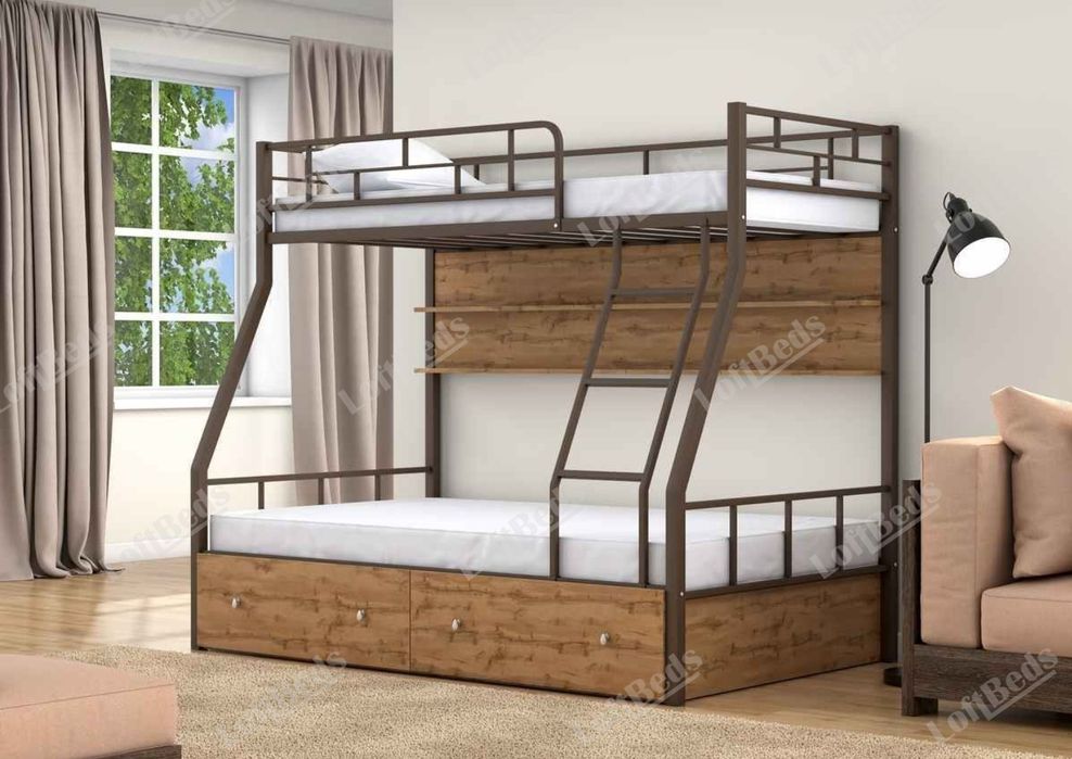 Двухъярусная кровать МУСКАТ, С Матрасом комплект