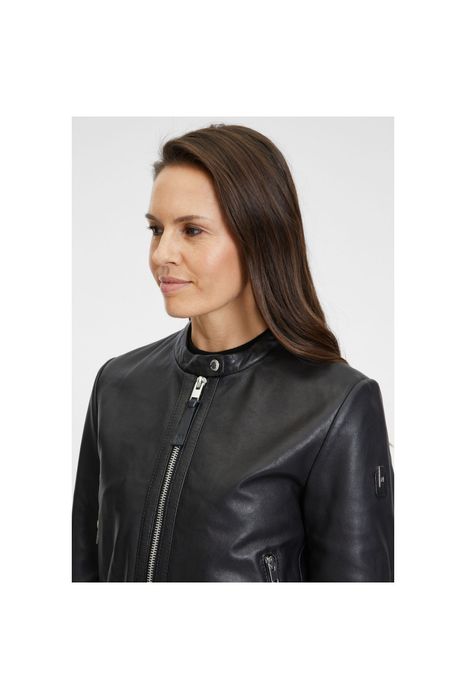 Geaca Scurta de Piele Dama Mauritius Neagra MWAmalie