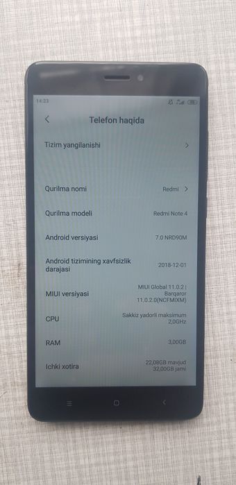 Redmi note 4x 3/32gb