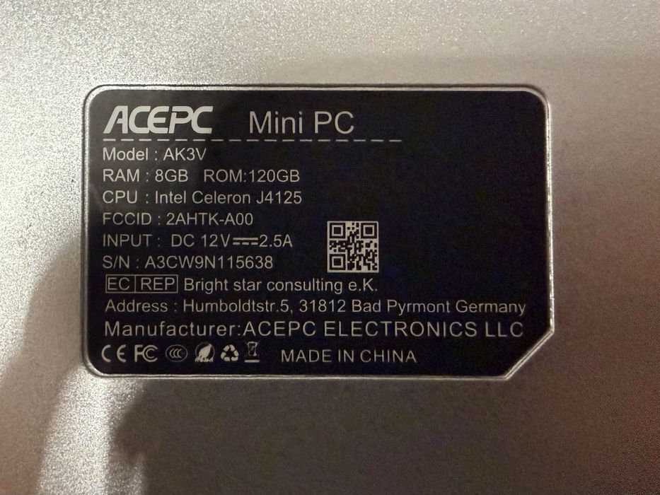 MiniPC 8GB ram 120GB ssd