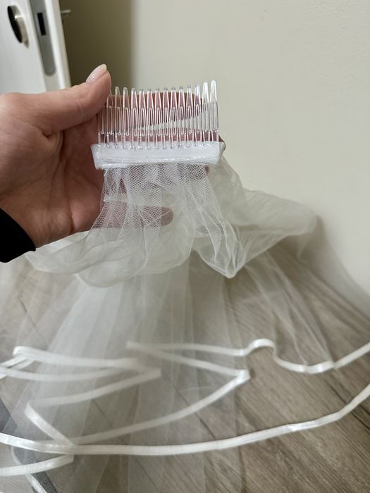 Булчински воал бял – като нов (2 слоя)