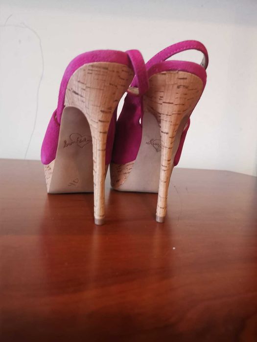 Sandale EPICA piele intoarsa culoare fuchsia