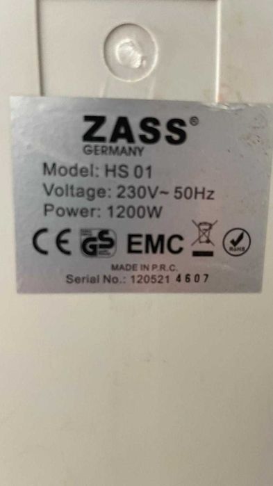 Radiator cu halogen Zass HS 01, 1200 W, 3 trepte, cu protectie