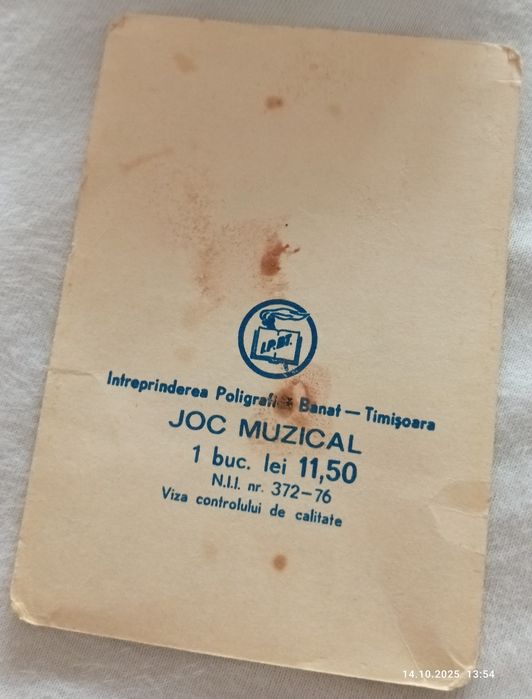 Joc de cărți Muzical(8-10 ani)